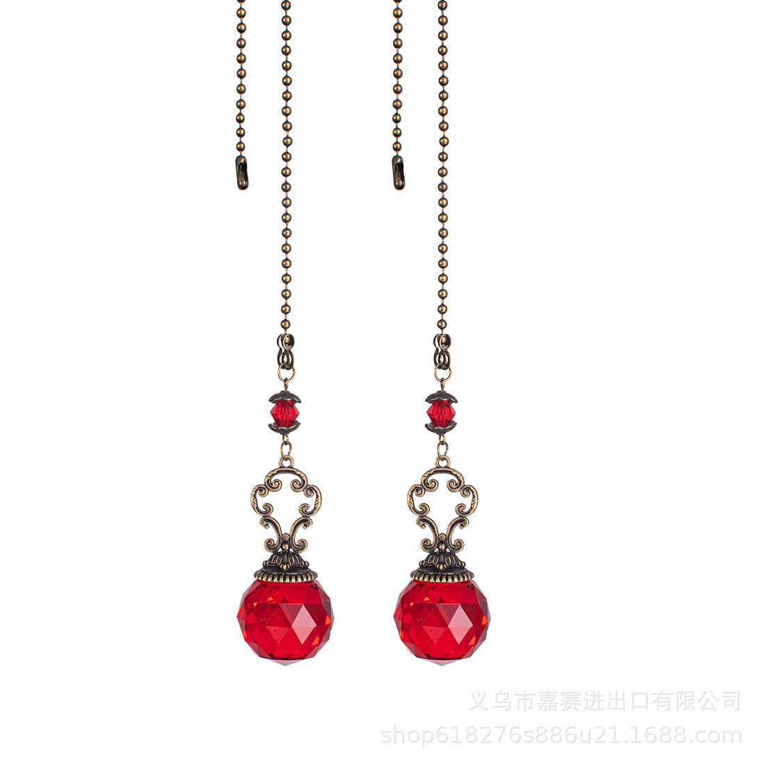 Wholesale Vintage Faceted Ball Green Bronze Bead Chain Sun Catcher Pendant